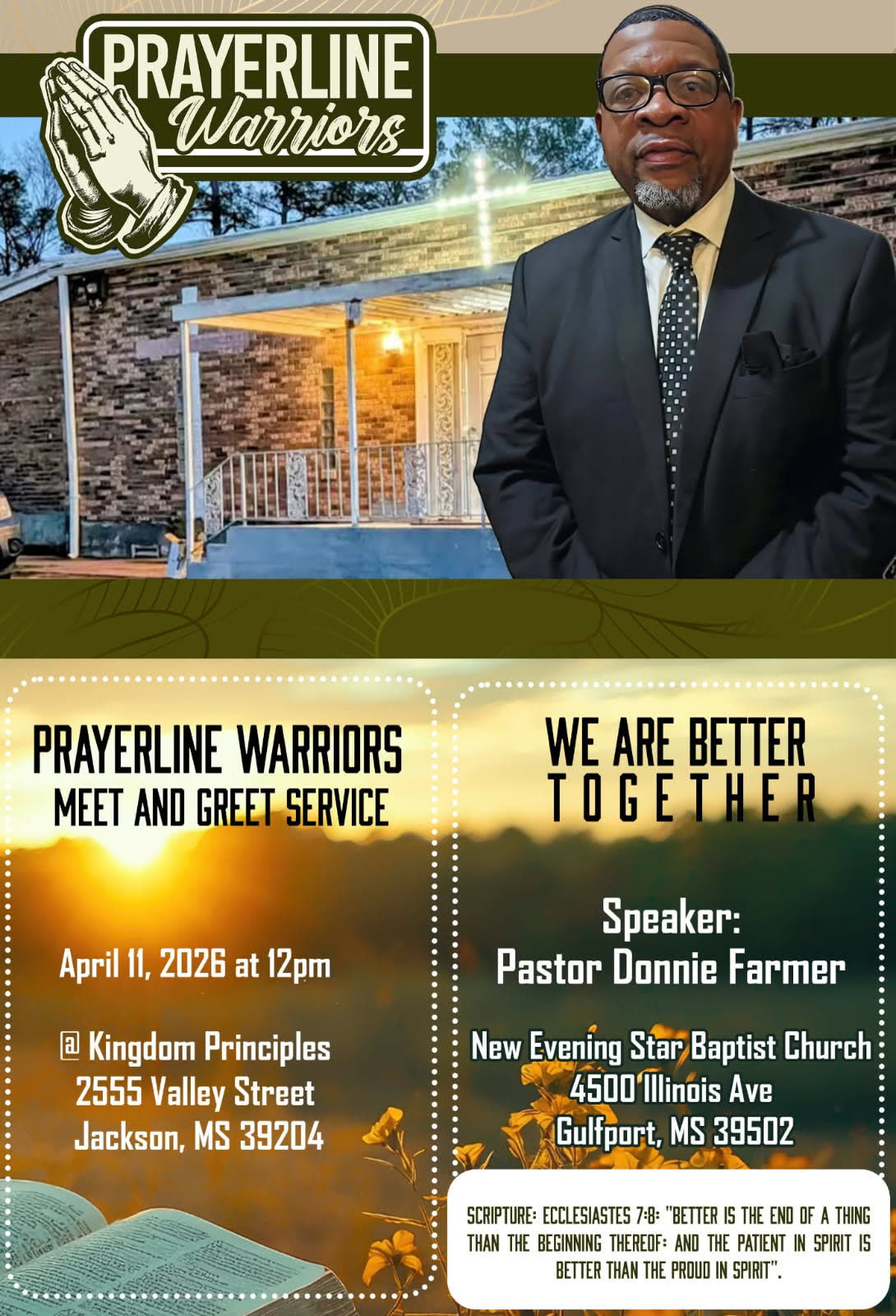 PrayerLine Warriors Meet and Greet flyer