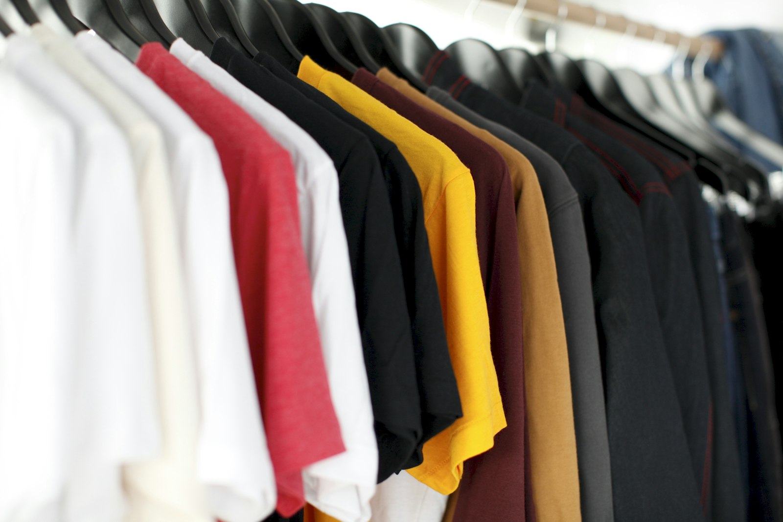Racks of clothing prepared for a community giveaway